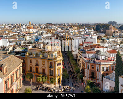 Vue aérienne de Séville, Andalousie, Espagne, Europe Banque D'Images