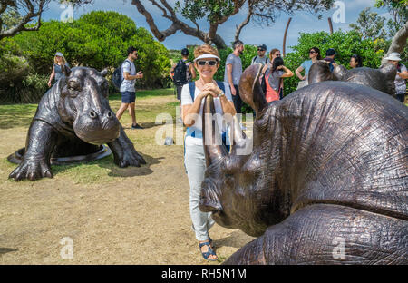 Sculpture de la mer 2018, exposition annuelle sur la promenade côtière entre Bondi et plage de Tamarama, Sydney, Nouvelle-Galles du Sud, Australie. Banque D'Images