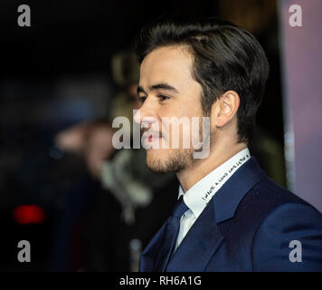 Keean Johnson assiste à la première mondiale de 'Alita : Bataille Angel' à l'Odeon Leicester Square. Banque D'Images