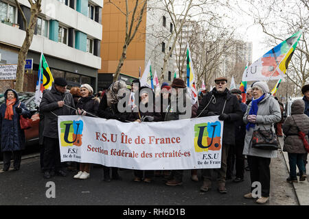 Paris, France. Jan 31, 2019. Des milliers de retraités ont manifesté pacifiquement à partir de la Place d'Italie et vers le ministère des Finances à Bercy le 31 janvier 2019 à Paris, France. Credit : Bernard Menigault/Alamy Live News Banque D'Images