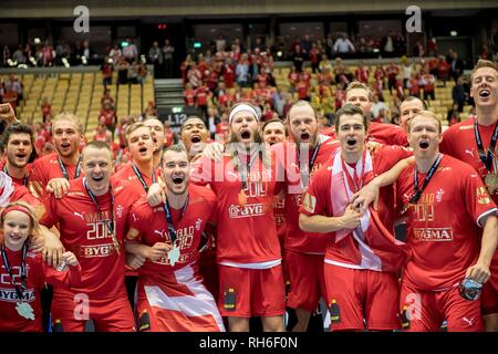 L'équipe de jubilation DEN (1.Platz), Mikkel HANSEN, de l'équipe (DEN/withte Final), la Norvège (NOR) - Danemark (DEN) 22 : 3, le 27.01.2019 à Herning, Danemark Coupe du Monde de Handball 2019, à partir de la 10.01. - 27.01.2019 en Allemagne/Danemark. Dans le monde d'utilisation | Banque D'Images