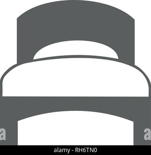 Bed vector illustration isolé sur fond blanc. Chambres d'icône. Lit ancien style icône. Illustration de Vecteur