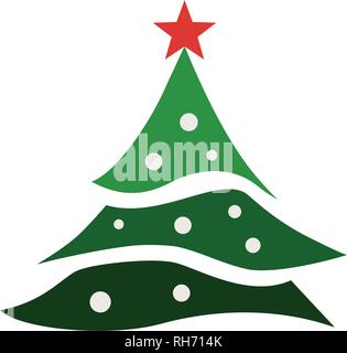 Belle illustration avec l'arbre de Noël de nice. Carte de Noël, de l'affiche. Vecteur d'actions. Fond vert Illustration de Vecteur