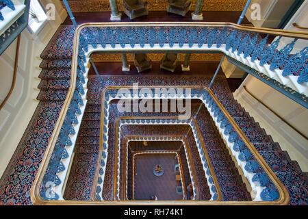 Escalier, le Grand Hôtel de Brighton, East Sussex, Angleterre. Banque D'Images