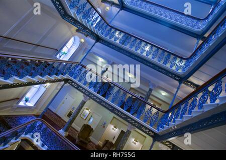 Escalier, le Grand Hôtel de Brighton, East Sussex, Angleterre. Banque D'Images