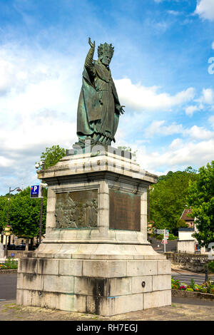 Statue du Pape Gerbert, aurillac, auvergne, Rhone Alpes, France Banque D'Images