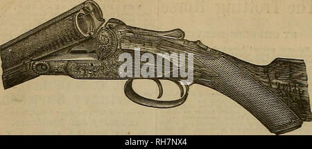 . Source et sportsman. Les chevaux. 184 l^jRpjorlwium gmte et ue. 10 févr. 21 La PARKER Hammerless Gun shot.. Au tournoi annuel de 1889, à Cannes, France, le grand prix composé de 2000 francs et un CNP. Valnable a été remporté par les Farker Hammerless. La première Parker Hammerless Gnn faite a remporté le championnat d'Amérique) à Decatur. L'Illinois. 8BND POUR L'illustration de circulaire. PARKER BROS.. Décideurs, lM0^^W E S Yortt ; vente. 91 Chambers St.. Merlclen conn. Veuillez noter que ces images sont extraites de la page numérisée des images qui peuvent avoir été retouchées numériquement pour plus de lisibilité -. Banque D'Images