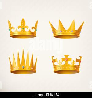 Couronnes pour lit king ou queen, 3d coiffure royale Illustration de Vecteur