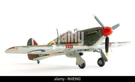 Airfix 1:24 modèle à l'échelle d'un Hawker Hurricane MkI comme avion de combat utilisé dans la bataille d'Angleterre Banque D'Images