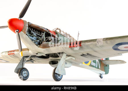 Airfix 1:24 modèle à l'échelle d'un Hawker Hurricane MkI comme avion de combat utilisé dans la bataille d'Angleterre Banque D'Images