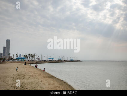 Bâtiments par la mer, La Mecque province, Jeddah, Arabie Saoudite Banque D'Images