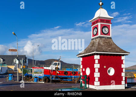 Sewen village et port de Valentia Island, comté de Kerry, Irlande Banque D'Images