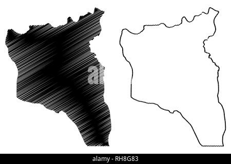 La Province du Sud Kivu (République démocratique du Congo, RD Congo, RDC, Congo-Kinshasa) map vector illustration gribouillage, croquis Sud Kivu map Illustration de Vecteur