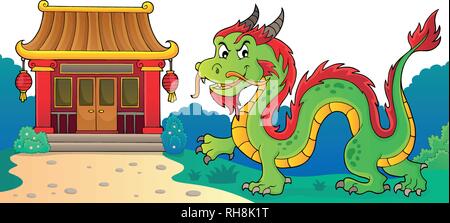 Dragon chinois image Thème 3 - eps10 vector illustration. Illustration de Vecteur