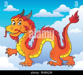 Dragon chinois image Thème 6 - eps10 vector illustration. Illustration de Vecteur