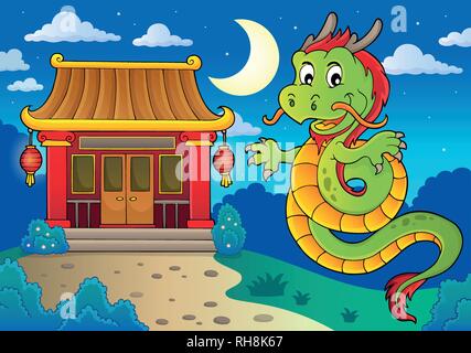 Dragon chinois sujet libre 4 - eps10 vector illustration. Illustration de Vecteur