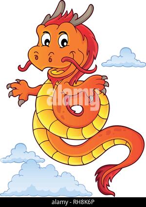 Dragon chinois sujet libre 5 - eps10 vector illustration. Illustration de Vecteur