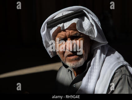 Portrait d'un homme de l'arabie du sud, Province de Najran, Najran, Arabie Saoudite Banque D'Images