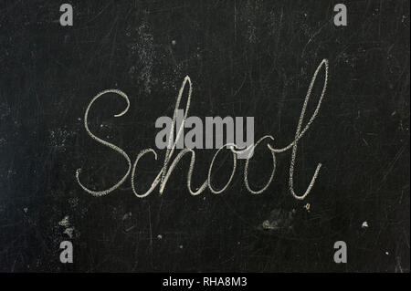 L'ÉCOLE mot écrit sur tableau Banque D'Images
