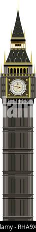 Big Ben - Grand tour de l'horloge à Londres - symbole de la Grande-Bretagne Illustration de Vecteur