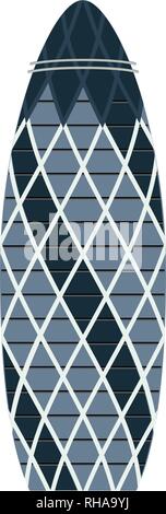 St Mary Axe - gratte-ciel commercial moderne à Londres - vector illustration Illustration de Vecteur