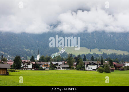 La ville d'Oberstdorf, Allgäuer Alpes, Allgäu, Bavière, Allemagne, Europe Banque D'Images