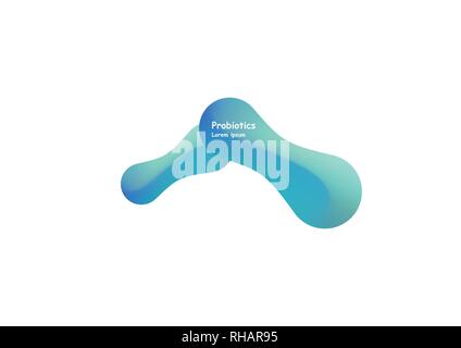 Les bactéries probiotiques vector design. Concept de design avec des bactéries probiotiques Lactobacillus. Template design avec une nutrition saine prébiotique Illustration de Vecteur
