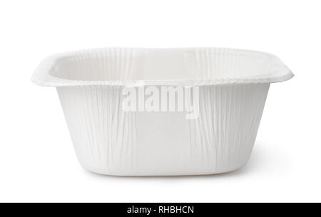 Vue avant du bol alimentaire papier vide isolated on white Banque D'Images