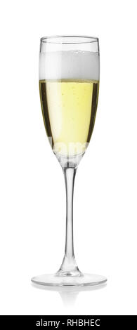 Verre de champagne isolated on white Banque D'Images