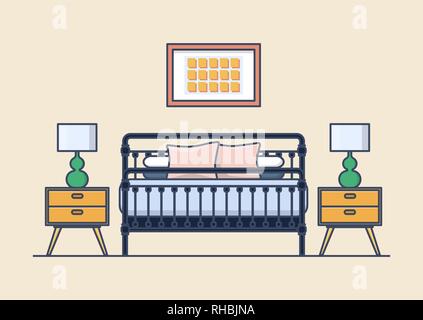 L'intérieur de chambre à coucher Illustration de Vecteur