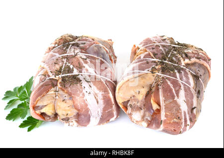 Paupiette de veau in front of white background Banque D'Images