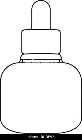 Les dessins au trait noir et blanc de sérum de beauté Illustration de Vecteur