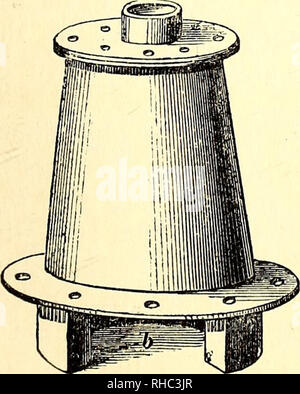 . Le livre du jardin. Le jardinage. Chauffage par TUBES À EAU CHAUDE. 165 ou fer-blanc, ils sont mieux calculée pour disperser la chaleur que ceux de la fonte, qui sont couramment utilisés, peut-être, ex- cept en point de force, le pire qui puisse être employé. Ils exposent une surface plus petite en proportion de l'eau qu'ils contiennent, de pipes de toute autre forme ; et de l'épaisseur de métal-jamais moins de trois huitièmes de pouce, et de fréquentes- ly plus-ils s'opposer à un obstacle direct à la transmission de la chaleur de l'eau à l'atmosphère environnante. " Pas de réservoir est attaché à Banque D'Images