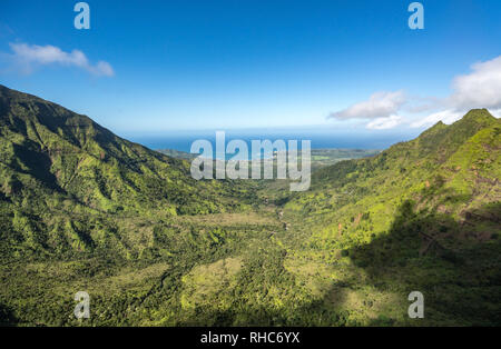 Jardin de l'île de Kauai, tour en hélicoptère à partir de Banque D'Images