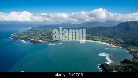 Jardin de l'île de Kauai, tour en hélicoptère à partir de Banque D'Images