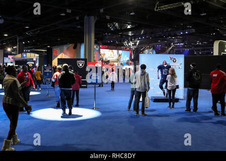 Atlanta, GA, USA. 1er février, 2019. La Semaine de jeu avec l'expérience de la NFL au Super Bowl LIII au Georgia World Congress Center à Atlanta, GA le 1 février 2019. (Photo par Jevone Moore) Credit : csm/Alamy Live News Banque D'Images