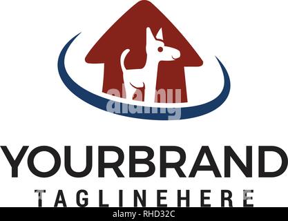 Logo chien de la maison. Animal Care logo design modèle vectoriel Illustration de Vecteur