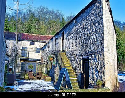 Prises pour capturer la vue pittoresque de l'arrière-cour de l'auberge de bateau, à côté d'Sprotbrough Flash, Doncaster. Banque D'Images