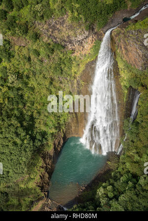 Jardin de l'île de Kauai, tour en hélicoptère à partir de Banque D'Images