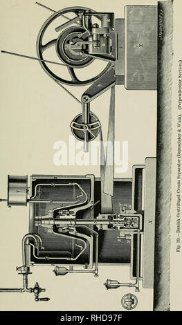 . Le livre de l'industrie laitière : un manuel de la science et de la pratique de travail des produits laitiers. L'industrie laitière. Les séparateurs de BURMEISTER ET WAIN. 135. Veuillez noter que ces images sont extraites de la page numérisée des images qui peuvent avoir été retouchées numériquement pour plus de lisibilité - coloration et l'aspect de ces illustrations ne peut pas parfaitement ressembler à l'œuvre originale.. Fleischmann, Wilhelm, 1837-1920. Londres : Blackie Banque D'Images