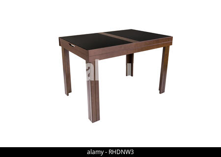 Bois table Beaultiful sur fond blanc. Banque D'Images