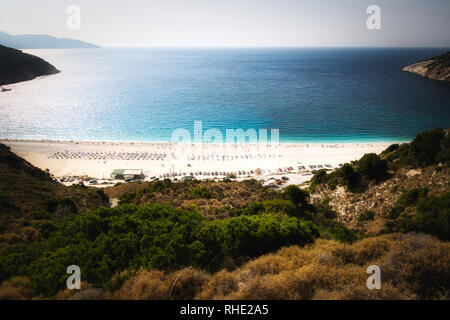 Plage de Myrtos, l'île de Céphalonie, Grèce Banque D'Images