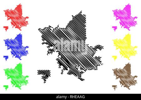 La ville de Fresno (États-Unis villes, United States of America, USA) site vector illustration, scribble sketch ville de Fresno site Illustration de Vecteur