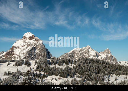 Paysage d'hiver dans la région de Mythen Banque D'Images