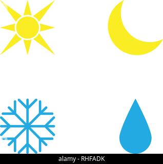 Vector illustration. Ensemble d'icônes météo. Style plat Illustration de Vecteur