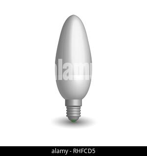 LED photo réaliste et aux économies d'énergie d'une ampoule. Élément essentiel pour la conception de composants électriques. Style 3D, vector illustration. Illustration de Vecteur