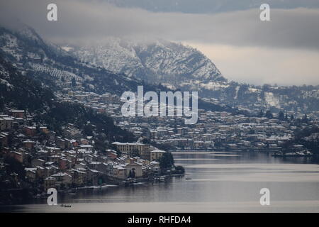Le lac de Côme, Italie après une tempête Banque D'Images