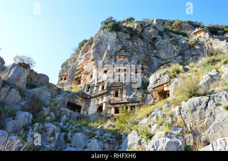 Les tombeaux de roche de Demre, Turquie Banque D'Images