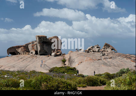 Vue générale de Remarkable Rocks, Kangaroo Island, Australie du Sud, Australie Banque D'Images