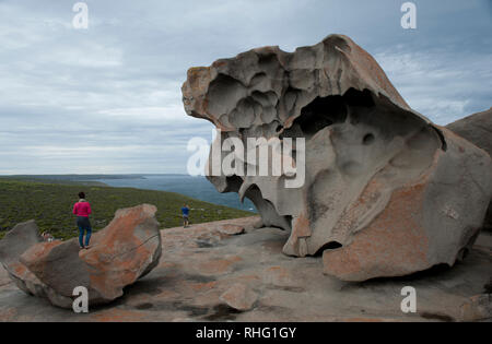 Vue générale de Remarkable Rocks, Kangaroo Island, Australie du Sud, Australie Banque D'Images